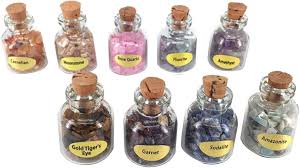 Mini Tarros de Cristal con Corcho y Piedras